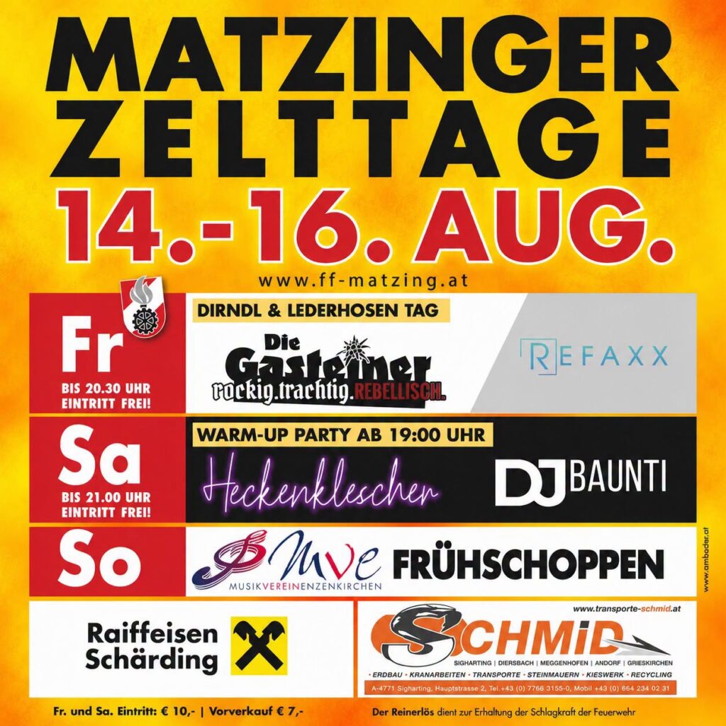 MATZINGER ZELTTAGE